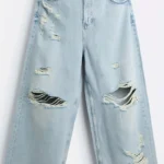 Men's Ultra-Loose Fit Light Wash Blue Jeans